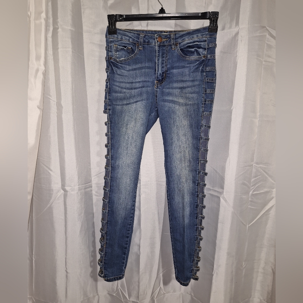 Jeans Side Loops Women’s Denim Blue  Jean's Size 7 Stretch